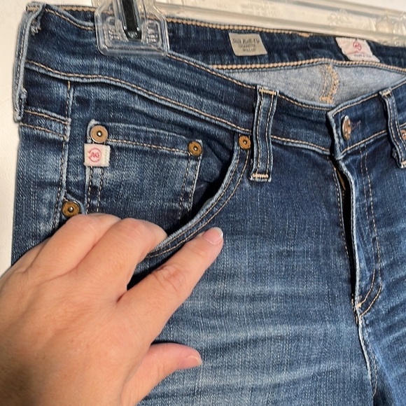 ADRIANO GOLDSCMEIED Stilt Roll-Up Cigarette Distressed Classic Wash Jeans SZ 29R - Picture 7 of 16